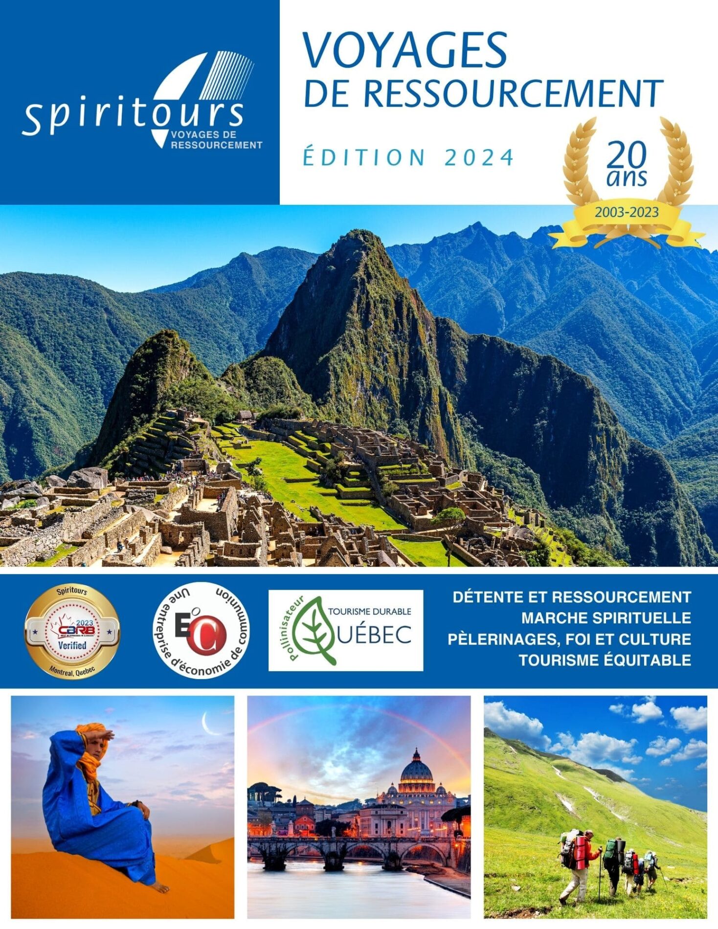 Découvrez la nouvelle brochure 2024 de Spiritours | Voyages de ressourcements | Pèlerinages chrétiens